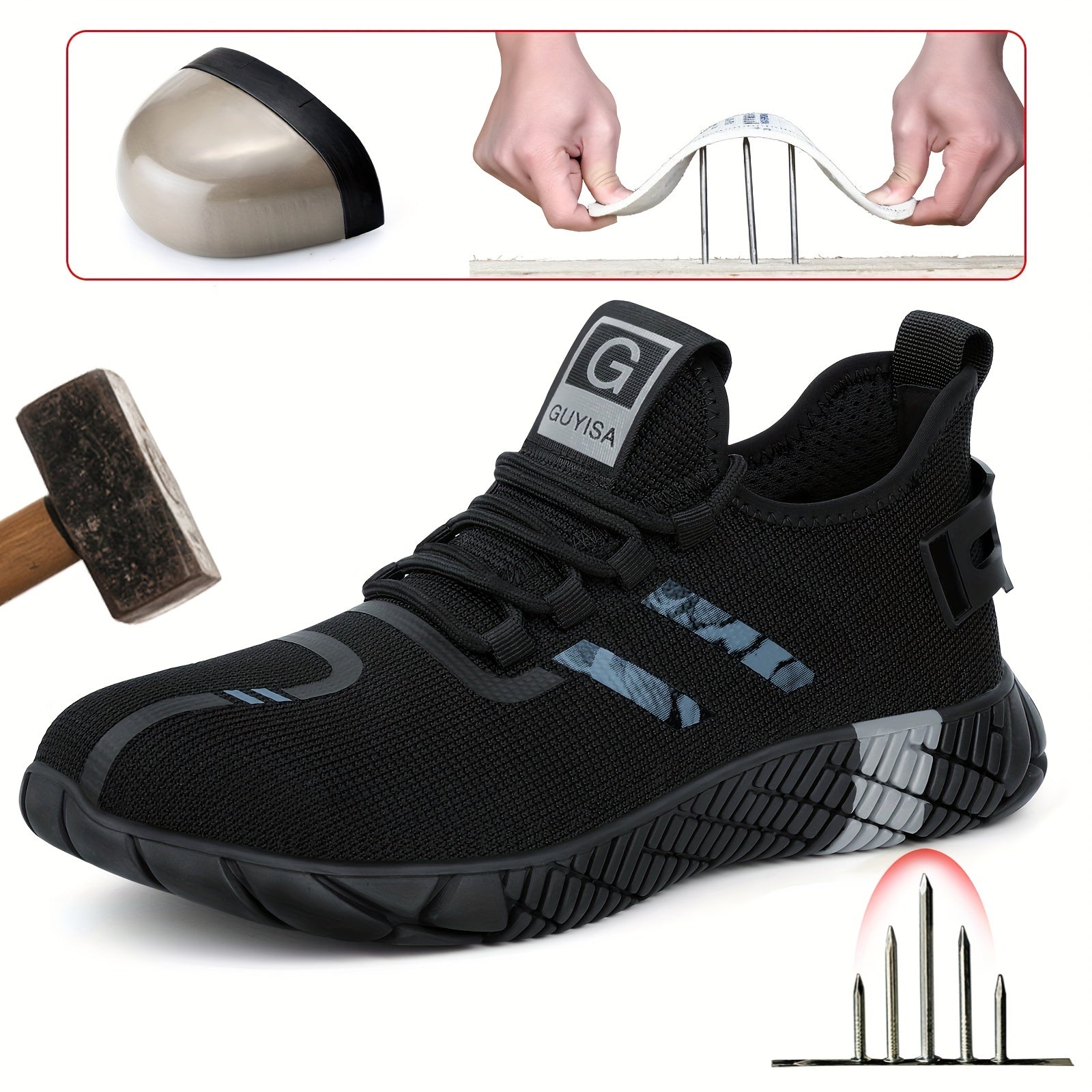 Steel Toe Safety Shoes Puncture Proof Anti skid Waterproof Work Shoes