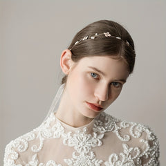 Rhinestone Flower Pearl Head Piece Bridal Wedding Hair Accessory
