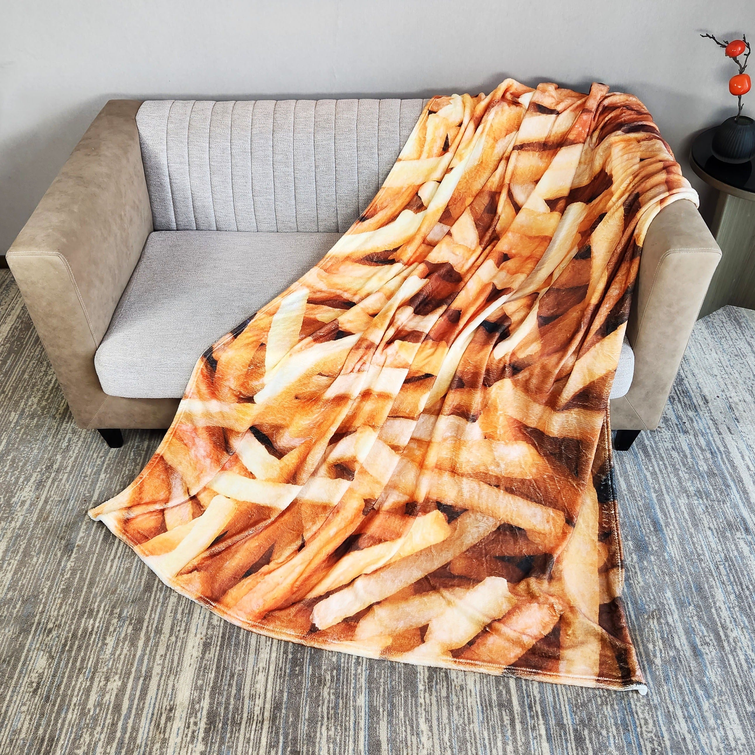 French Fries Printing Flannel Blanket Soft