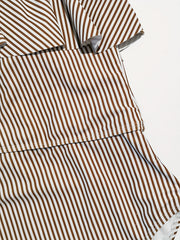 Ruffled Shoulder Striped Print Swimsuit One Piece