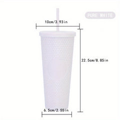 700ml Double Layer Plastic Milk Tea Cup with Straw