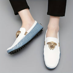 Men's Plaid Slip On Loafers Smart Casual Dress Shoes