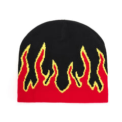 Men's Flame Pullover Hat Winter Beanie
