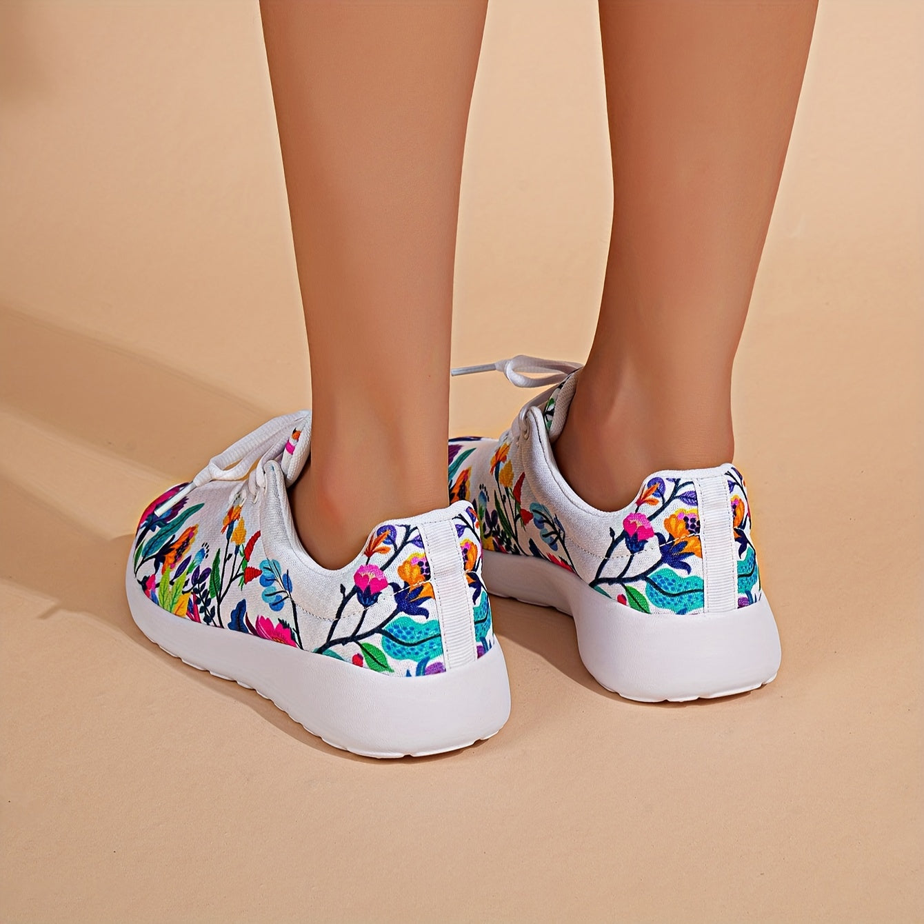 Floral Mesh Sneakers Soft Sole Shock Absorption Non Slip Shoes