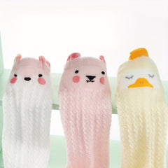 3 Pairs Baby Cotton Blend Over-the-Knee Socks Cartoon Animal Design