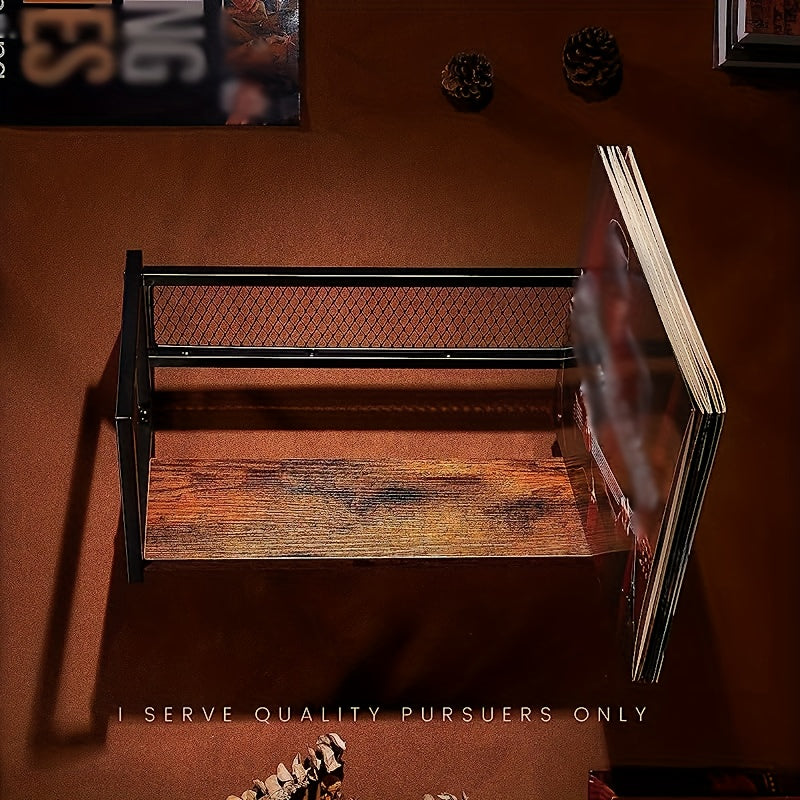 Wood and Iron Vinyl Record Holder