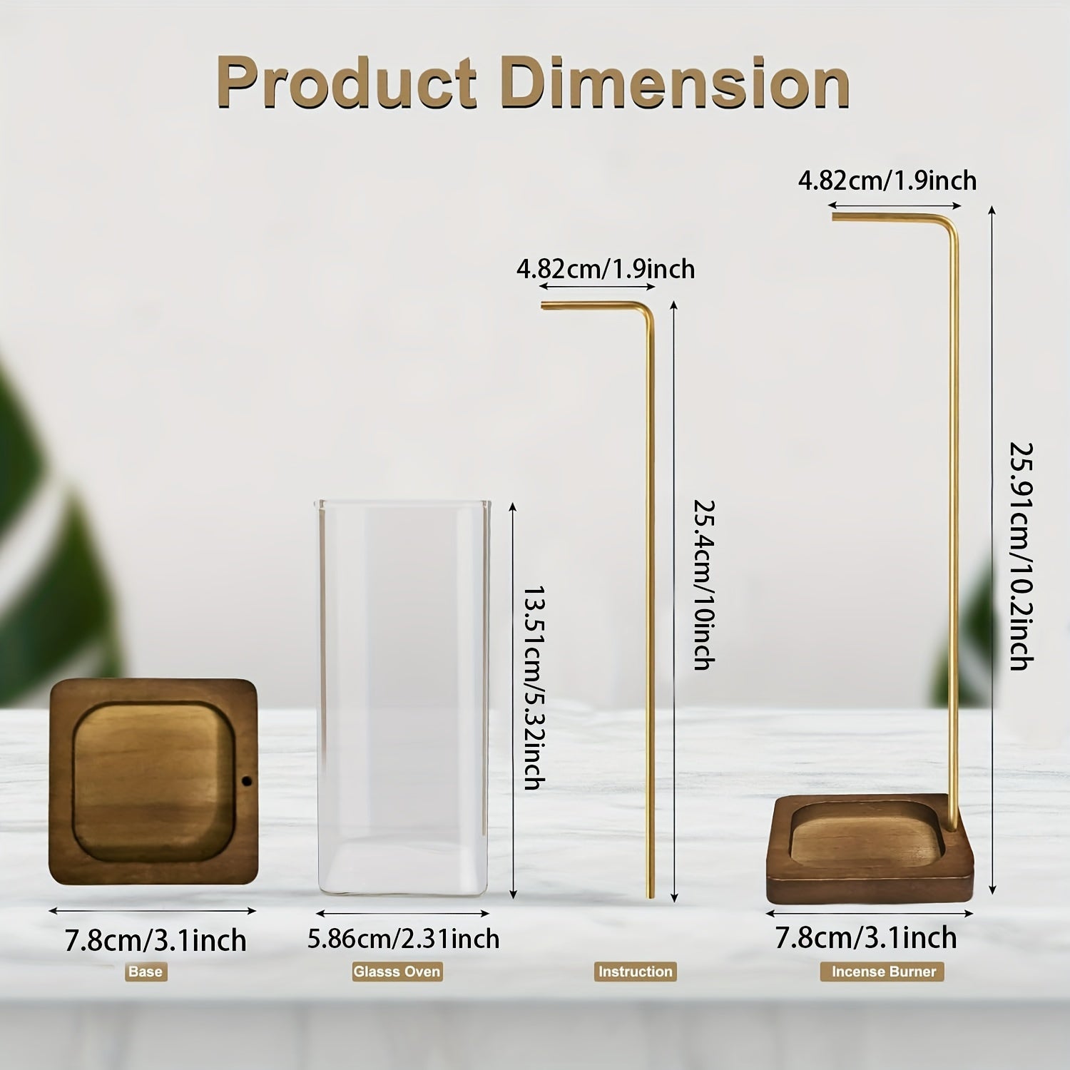 Wooden Aromatherapy Rack Modern Incense Burner with Glass Ash Catcher