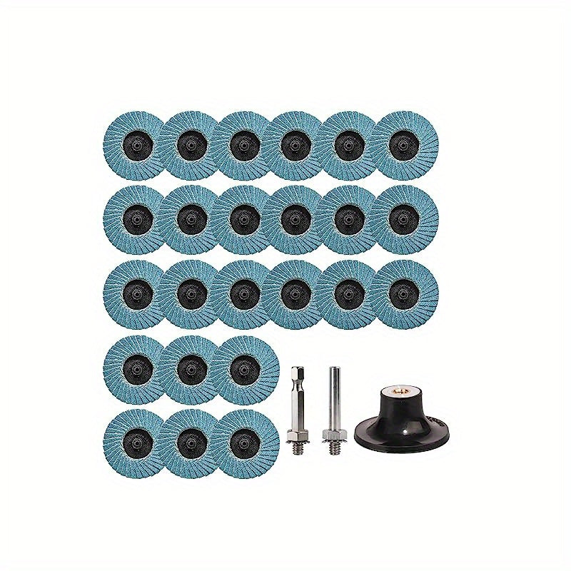 27pcs 5.08 cm Flap Disc & Holder Set, 24pcs Zirconia Grinding Discs