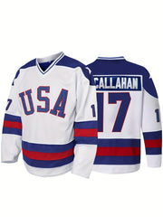 Men's Ice Hockey Jersey 17 Vintage Embroidery Sweat-wicking Training Sweatshirt
