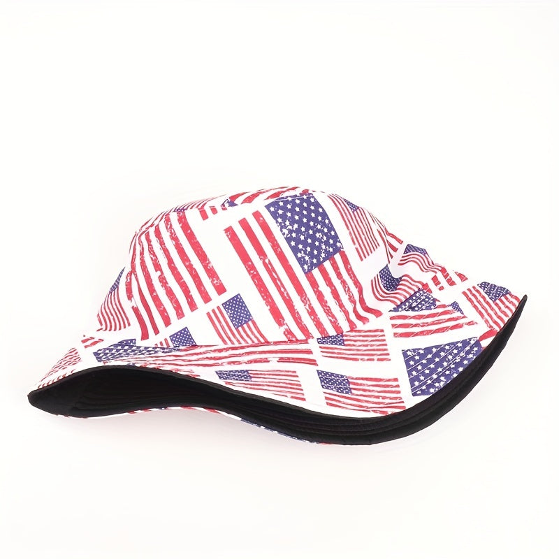 Reversible Packable Independence Patriotic Bucket Hat