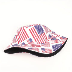 Reversible Packable Independence Patriotic Bucket Hat