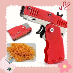 Mini Metal Rubber Band Launcher Toy with Keychain