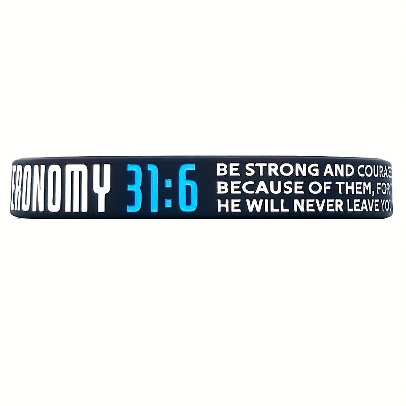 4pcs Letter Pattern Silicone Bracelet Waterproof Rubber Wristband