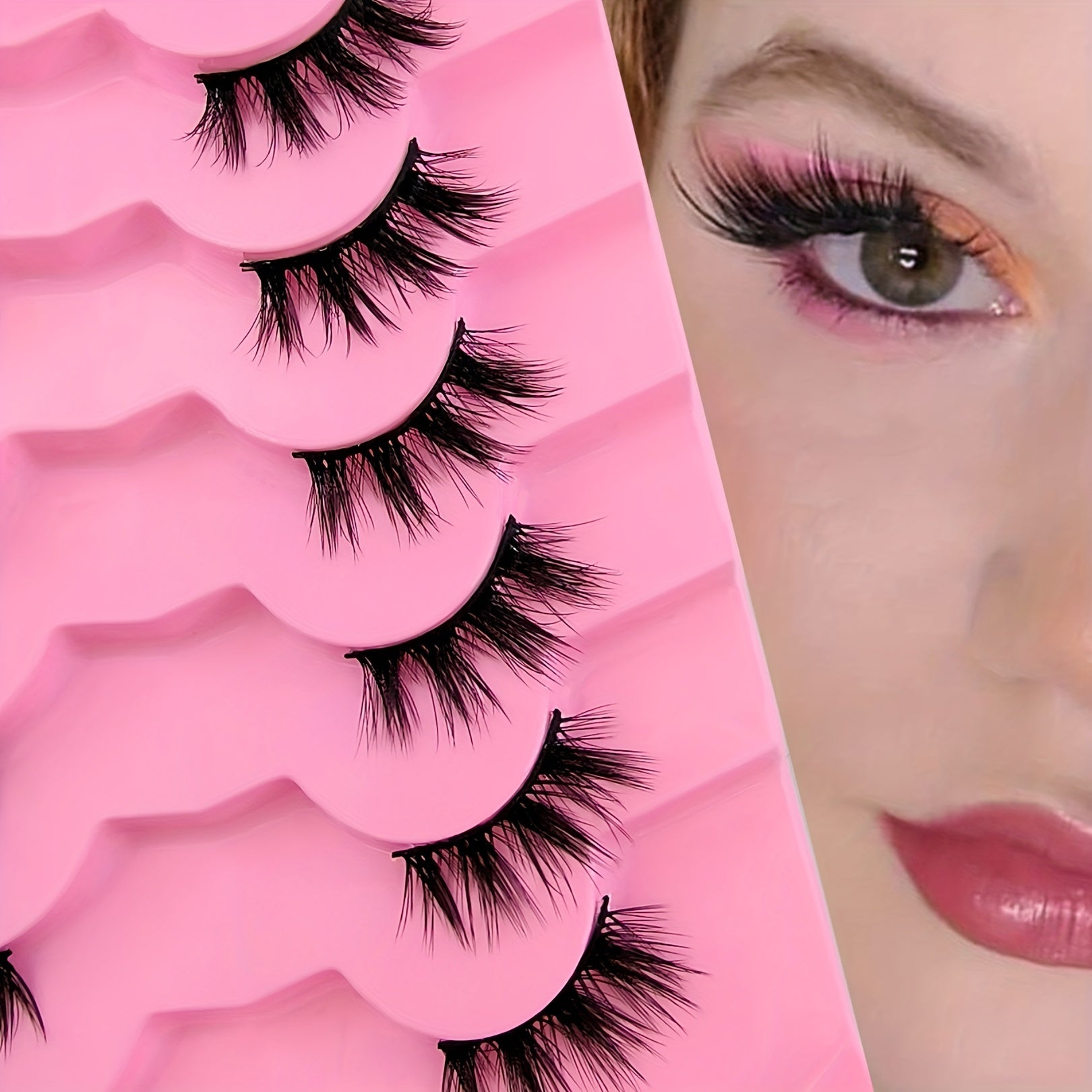 7 Pairs Fluffy Cluster False Eyelashes Natural Faux Mink