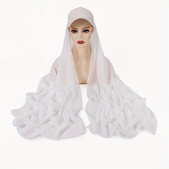 Chiffon Scarf Baseball Cap 2 Piece Set Breathable Sun Proof Hat
