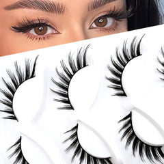 5 Pairs Cat Eye Lashes Fluffy Curling Faux Mink False Eyelashes