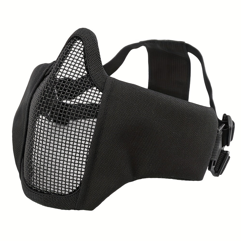 Tactical Outdoor Mask Half Wire Face Mask Steel Mesh Comfortable Adjustable