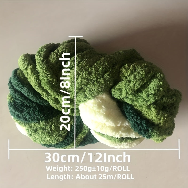 Soft Chunky Chenille Yarn for DIY Knitting, Crocheting - 250g Skein