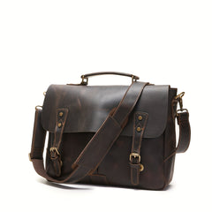 Men's Vintage Large Capacity Briefcase Travel Crossbody Bag