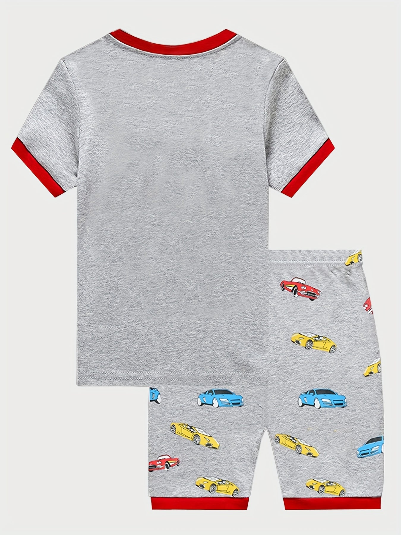 Boys Car Print Pajamas Set Short Sleeves Bottoms