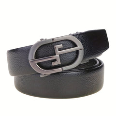 Men's Automatic Buckle Leather Belt for Father Husband Boyfriends
