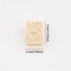 Christmas Reindeer Pattern Brass Stamp Head - Round Stamp Accessory