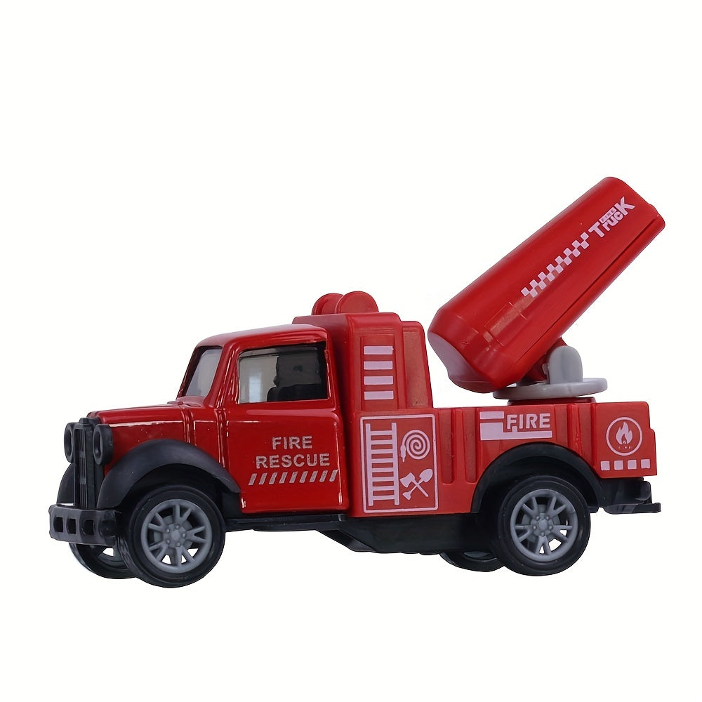 6pcs Kids Toy Cars Pull Back Fire Engine Model Boys Inertia Car