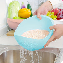Efficient Rice Washing Machine with Draining Basin for Home Cooking