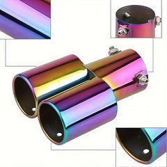 Universal Dual Outlet Exhaust Nozzle Stainless Steel Muffler