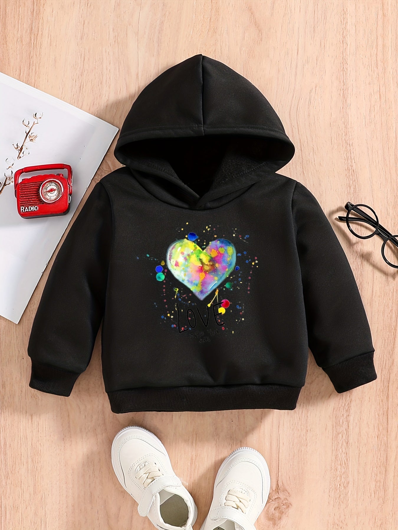 Funny Skeleton Heart Print Baby's Hooded Sweatshirt