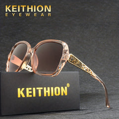 Oversized Polarized Sunglasses Rhinestone Gradient Lens UV Protection