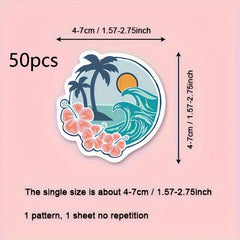 50pcs Elephant Stickers Waterproof Vinyl Decals for Water Bottle Car