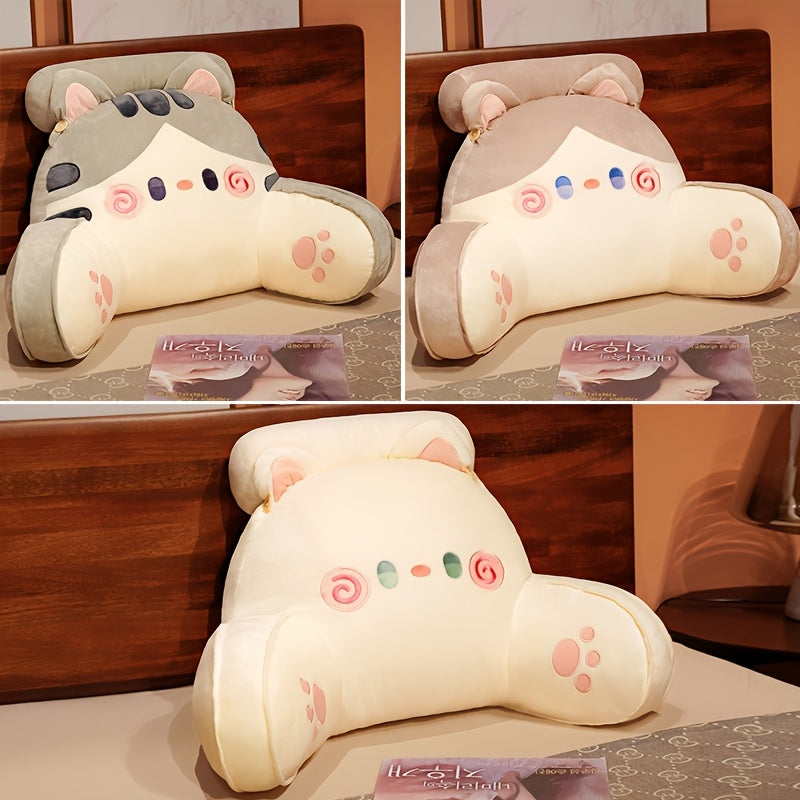 Jumbo Cartoon Cat Plush Pillow for Office Chair Car Seat Sofa Couch