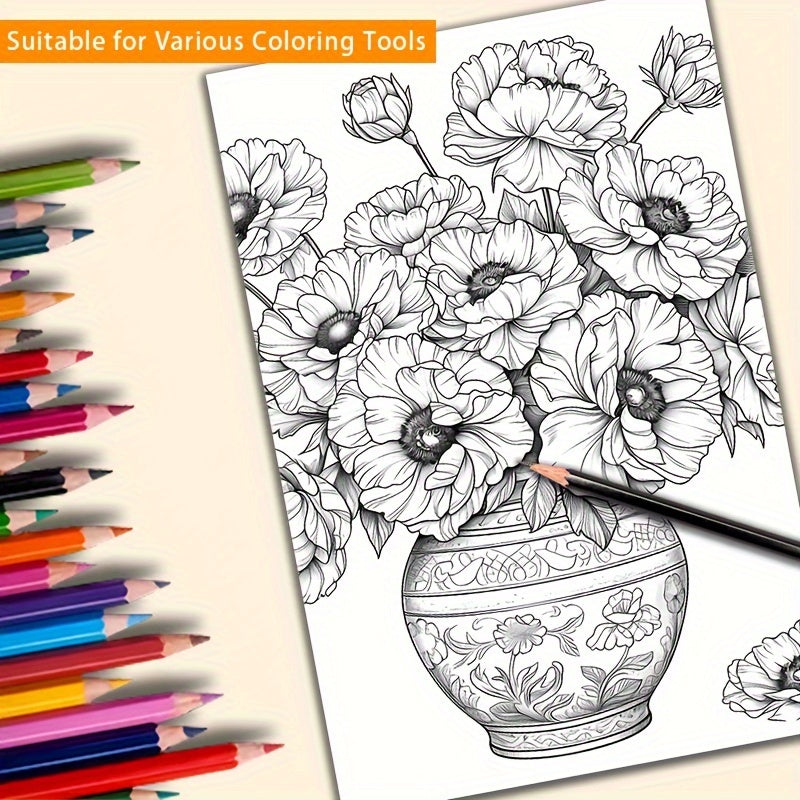 Relaxed Coloring Book with Festive Birthday Party Gift for Adults and Teens
