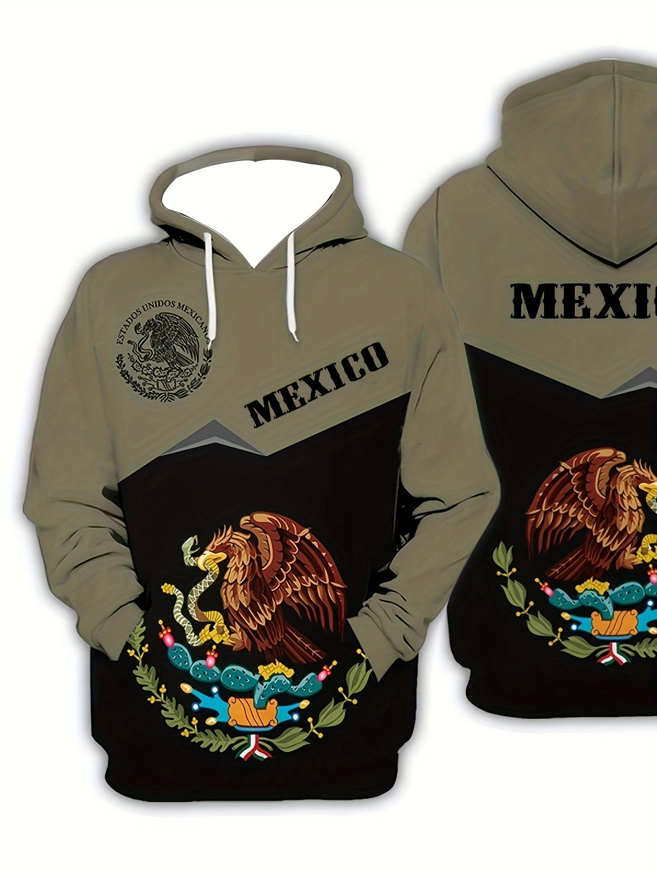 Eagle Holding Snake Hoodie Men's Graphic Pullover
