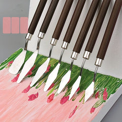 Stainless Steel Painting Scraper Art Spatula with Wooden Handle