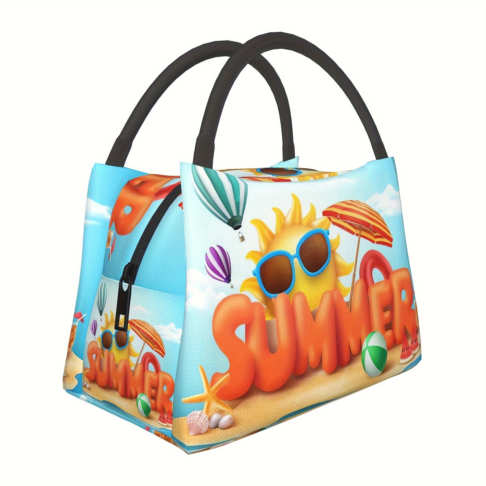 Summer Sun Pattern Reusable Refrigerated Bag Portable Insulated Bag