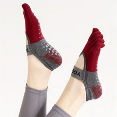 Women's Non-slip Five Toe Yoga Socks Breathable Dance Training Socks