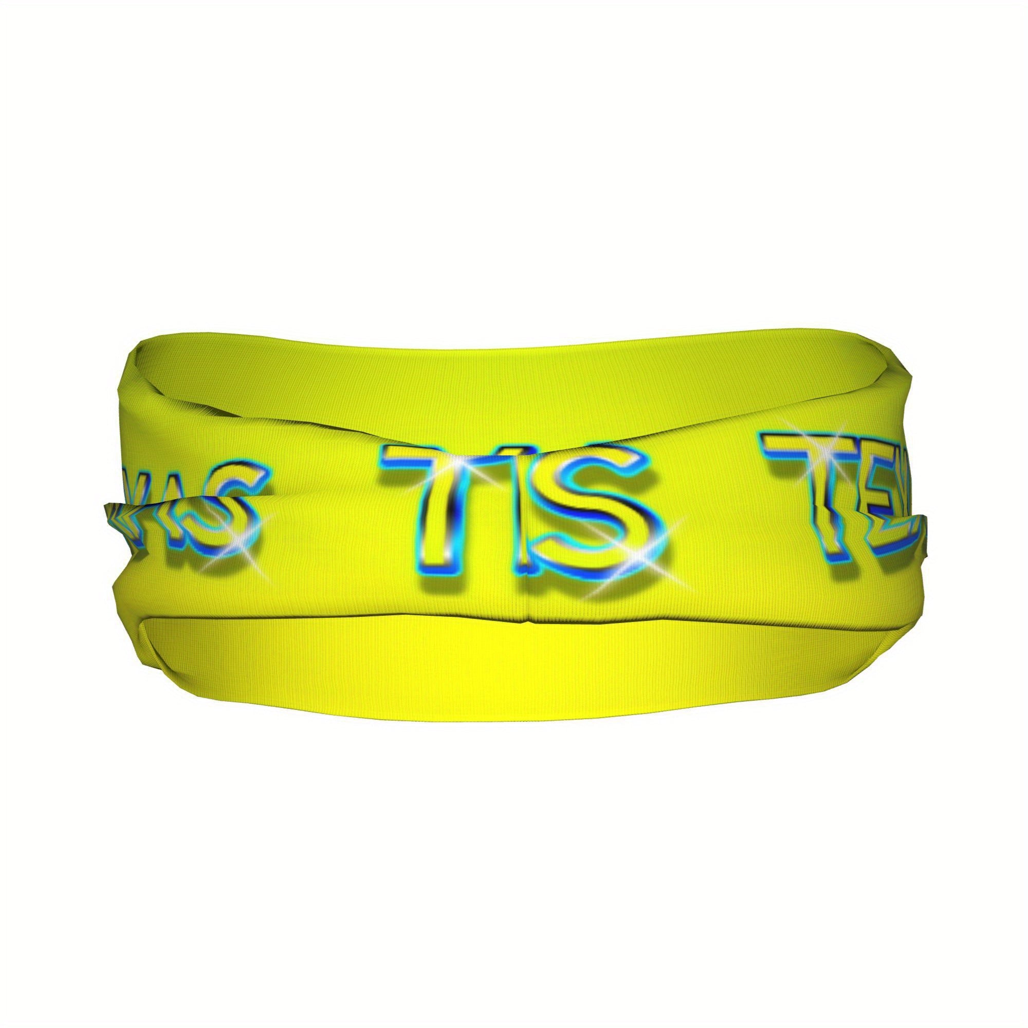 Texas Graffiti Neon Yellow Unisex Sports Headband