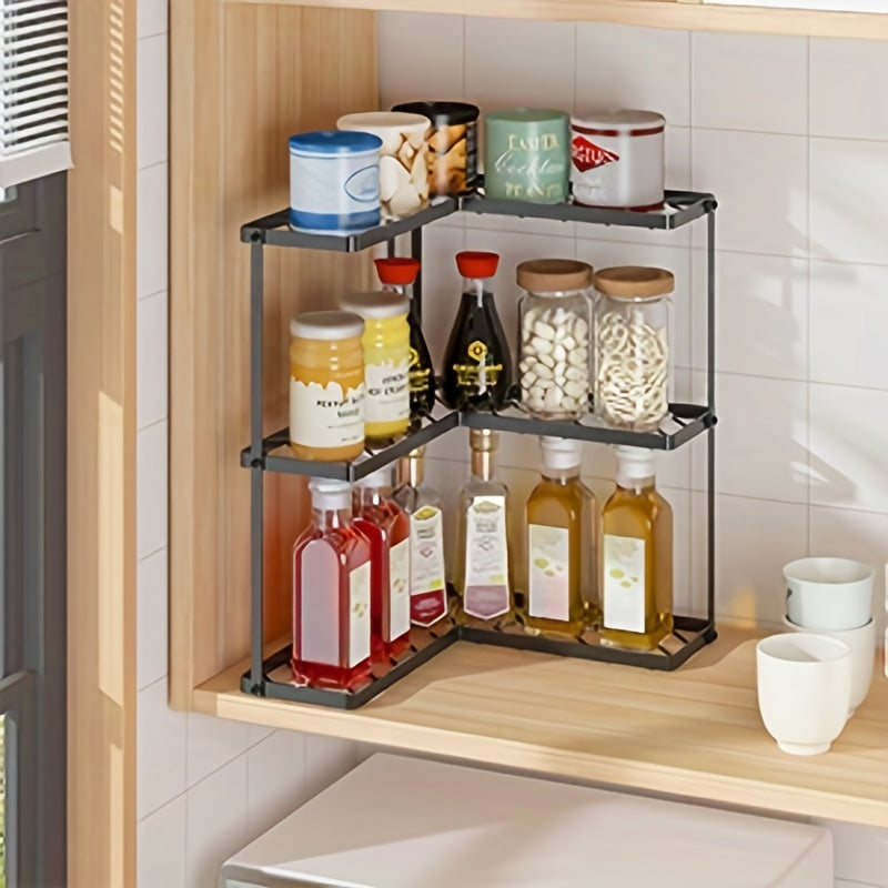 Non-perforated Kitchen Seasoning Rack Corner Shelf