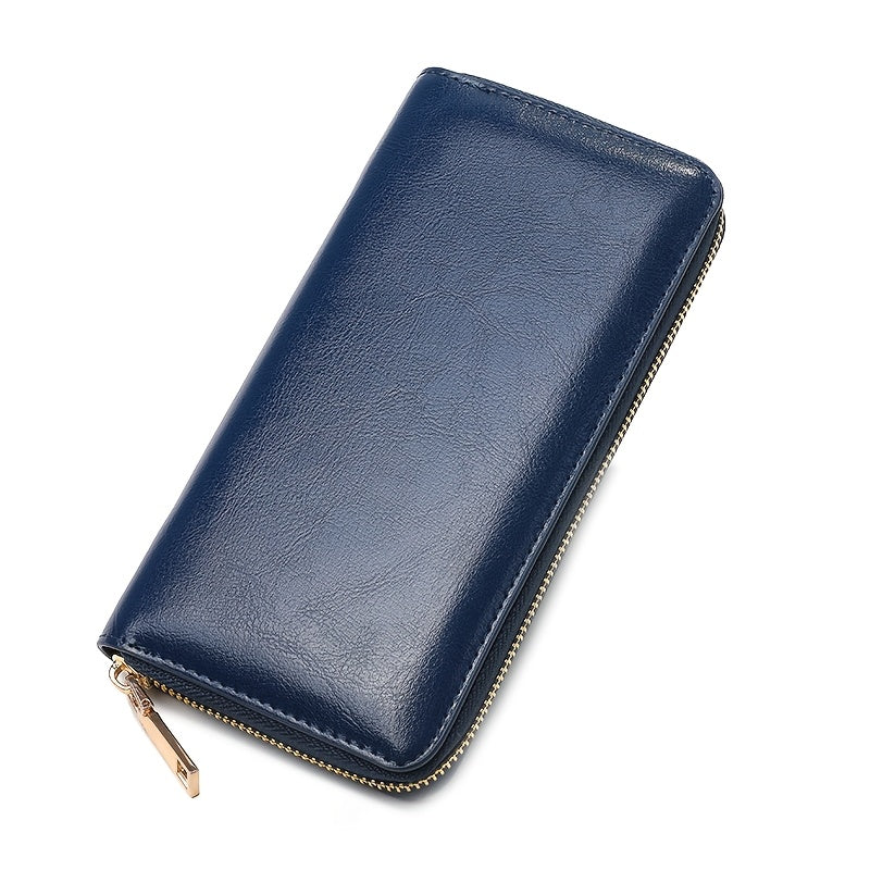 VARBEDER Long Wallet Zip Closure Wrist Strap Pockets Casual Style Envelope