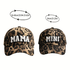 Leopard Mama Mini Embroidery Baseball Cap Sun Protection Hat