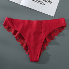 Solid Contrast Lace High Stretch Panties