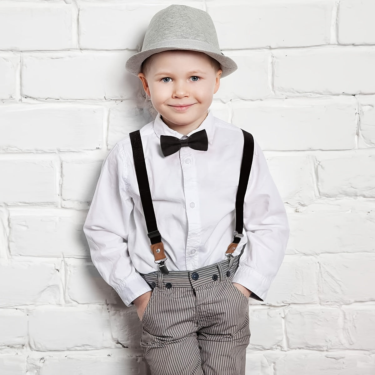 Kids Trousers Shorts Elastic Y Back Suspenders Adjustable Straps