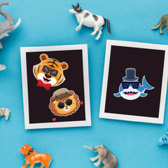 6pcs Cartoon Animal Puzzle DIY Hand Account Sticker