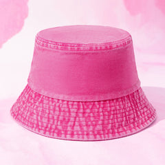 Solid Washed Bucket Hat Cotton Sun Hats Beach Travel Women Fisherman Cap