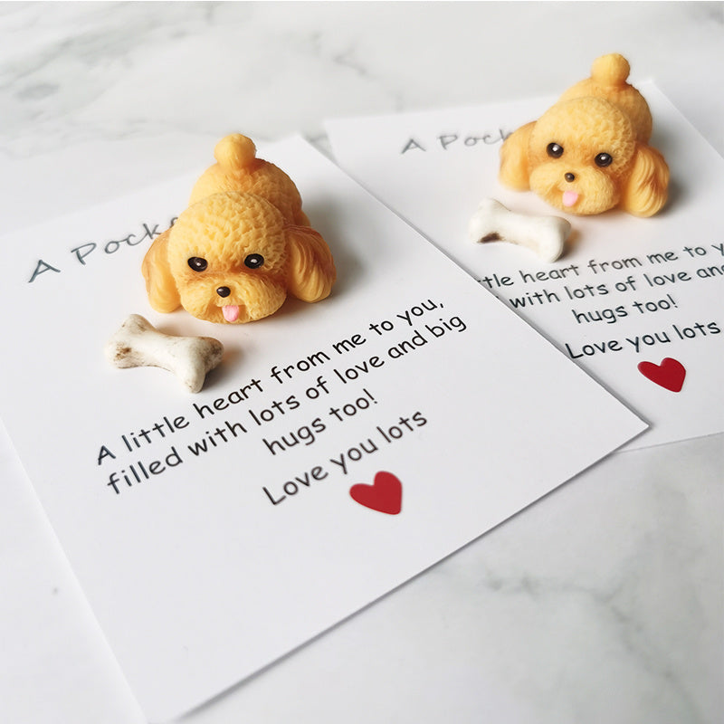 Pocket Hug Card Dog Polyresin Easter Graduation