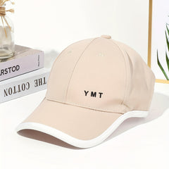 Backless Ponytail Cotton Baseball Cap Solid UV Protection Sun Hats