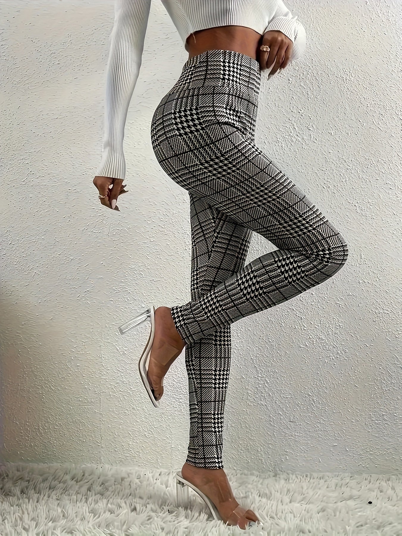 Plaid Print High Rise Leggings