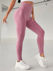 Stretchy Solid Yoga Leggings with Wide Waistbelt